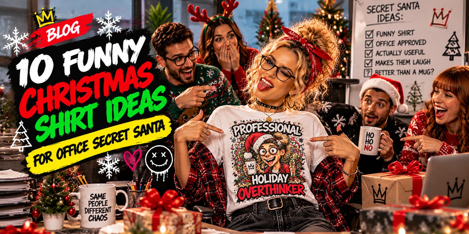 Santa Runs on Coffee and Chaos Shirt funny graphic tee