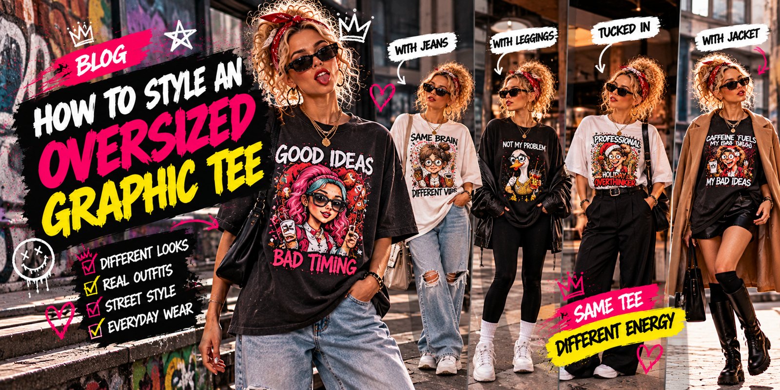 Born To Stand Out Oversized Graphic Tee funny graphic tee